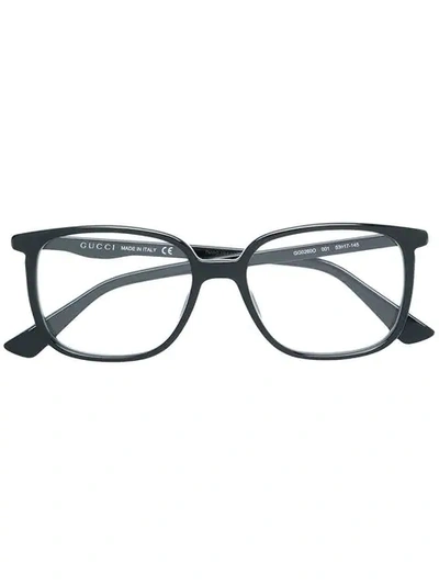 Gucci Eyewear Square Frame Glasses - 黑色 In Black