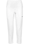 VETEMENTS EMBROIDERED STRETCH-COTTON TRACK PANTS