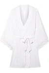 EBERJEY MATILDA THE MADEMOISELLE LACE-TRIMMED STRETCH-MODAL JERSEY ROBE