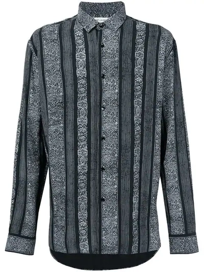 Saint Laurent Striped Design Shirt In Black