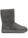 Ugg Classic Short I Low Heels Ankle Boots In Grey Suede