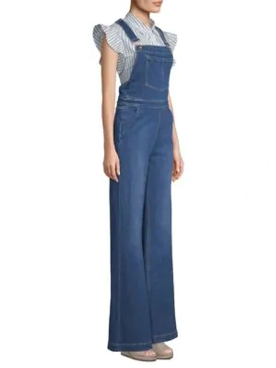 Frame Palazzo Wide Leg Denim Overalls