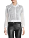 Koral Pump Open Mesh Cropped Pullover In White