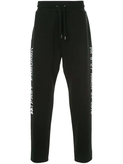 Ports V Slogan Track Trousers In Black