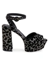 Dolce & Gabbana Flocked Metallic Canvas Platform Sandals In Multi