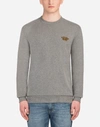 DOLCE & GABBANA COTTON SWEATSHIRT WITH PATCH,G9JV8ZG7NJBS8291