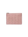 Mcm Medium Visetos Original Leather Pouch In Soft Pink