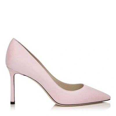 Jimmy Choo Romy 85 Rosewater Suede Pointy Toe Pumps