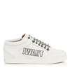 JIMMY CHOO MIAMI Chalk Nappa Leather Sneakers with Logo Embossed Leather,MIAMINLB S