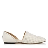 JIMMY CHOO GLOBE FLAT Chalk Nappa Flats with Silver Micro Studs,GLOBEFLATAMU S