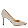 JIMMY CHOO ROMY 85 Nude Printed Metallic Leather Pointy Toe Pumps,ROMY85PZL S