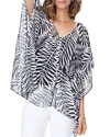 Nydj Printed Chiffon Caftan In Black