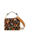 FENDI KAN I BAG WITH MULTICOLOR ZUCCA EMBROIDERY,10556325