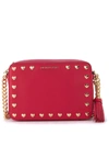 MICHAEL KORS GINNY ULTRAPINK LEATHER SHOULDER BAG WITH HEARTS,10556647
