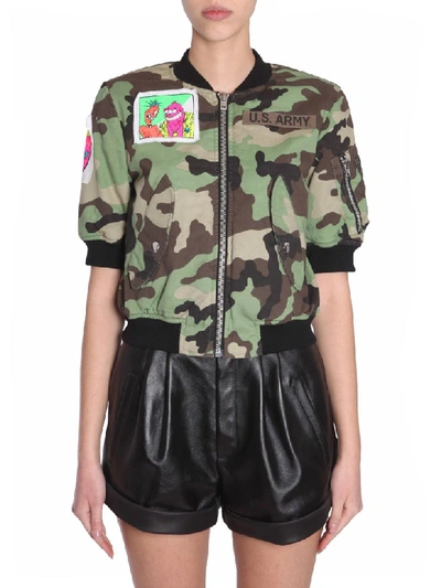 Jeremy Scott Camouflage Bomber Jacket In Multicolour