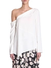 Proenza Schouler Asymmetric One-shoulder Crepe Top In White