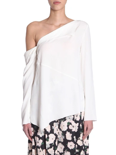 Proenza Schouler Asymmetric One-shoulder Crepe Top In White