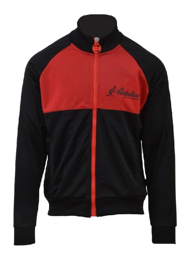 Gcds Australian Zip-up Track Jacket In Black/red