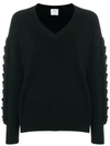 Barrie Troisieme Dimension Cashmere V-neck Pullover In Black