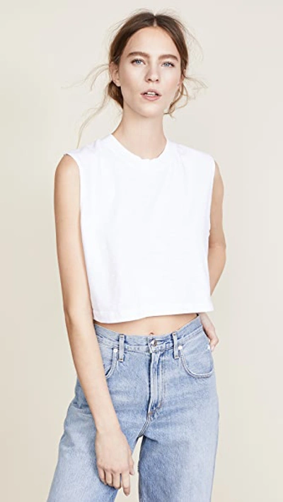 Cotton Citizen The Tokyo Crop Muscle Tee In White