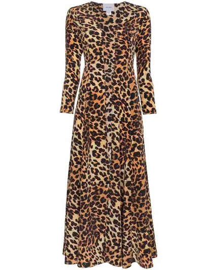 We Are Leone Leopard-print Silk Crepe De Chine Dressing Gown