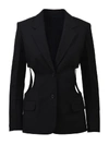 HELMUT LANG CUT-OUT BLAZER BLACK,10557901