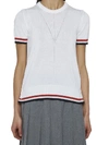 Thom Browne Stripe Detail Cotton T-shirt In White