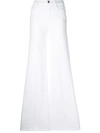 Frame Le High Super Flared Leg Jeans In White