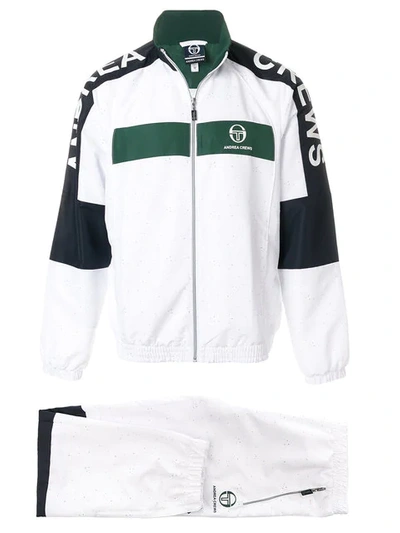 Andrea Crews Colour-block Track Jacket In White