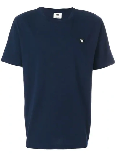 Wood Wood Logo Patch Classic T-shirt In Blue