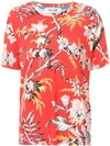 DIANE VON FURSTENBERG DVF DIANE VON FURSTENBERG FLORAL PRINT T-SHIRT - RED,11391DVF12689028