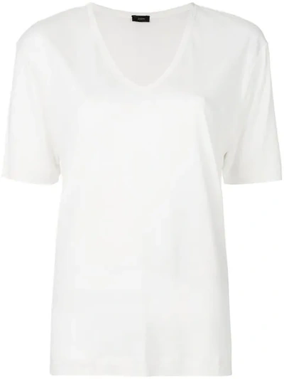 Joseph V Neck Perfect Jersey T-shirt - 白色 In White