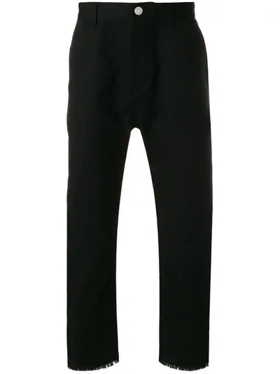 Helmut Lang Carpenter Cotton-canvas Cropped Trousers In Black