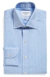 LEDBURY 'BLUE GINGHAM' SLIM FIT CHECK DRESS SHIRT,1W16L6-012