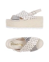 ESPADRILLES ESPADRILLES WOMAN SANDALS WHITE SIZE 9 SOFT LEATHER,11425026OX 9