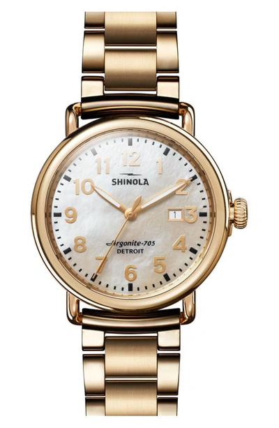 Shinola The Runwell Bracelet Watch, 41mm In Gold/ Mop/ Gold