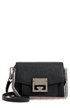 GIVENCHY MINI GV3 LEATHER CROSSBODY BAG - BLACK,BB501BB032