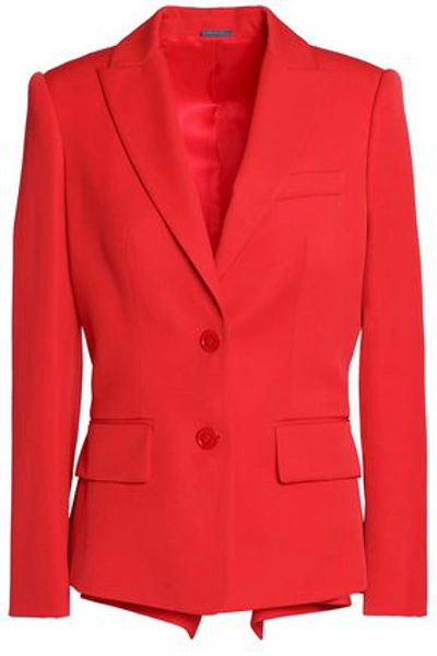 Alexander Mcqueen Peak-lapel Single-breasted Wool-blend Jacket In Lust Red