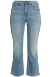 ALEXANDER WANG FADED MID-RISE KICK-FLARE JEANS,3074457345618664884