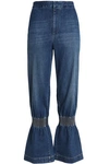 STELLA MCCARTNEY Shirred faded mid-rise wide-leg jeans,GB 12789547615814976