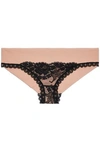 STELLA MCCARTNEY CORDED LACE-PANELED STRETCH-JERSEY LOW-RISE BRIEFS,3074457345618565256