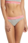 Calvin Klein Modern Cotton Thong F3786 In Grey Heather Sensation