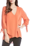 KAREN KANE TIE SLEEVE TOP,1L25400