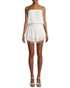 Ramy Brook Marcie Strapless Coverup Dress With Pompoms In White
