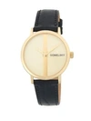 GOMELSKY Classic Stainless Steel and Leather-Strap Watch,0400097821225