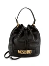 MOSCHINO Leather Bucket Bag,0400096047346