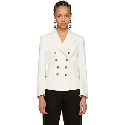 Isabel Marant Double-breasted Cotton-blend Blazer In Ecru