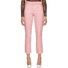 OFF-WHITE OFF-WHITE PINK TIGHT CROP BELT JEANS,OWYA004S189541442701