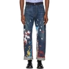 JUNYA WATANABE Indigo Levi's Edition Paint Jeans,WA-P205-051