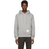 Thom Browne Stripe-detail Cotton Jersey Hoodie In 055 Lt Grey